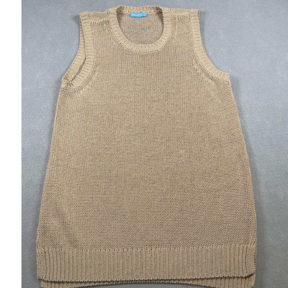 J. McLaughlin Womens Tan Beige Open Knit Sleeveless Sweater Vest Size S